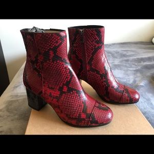 Snakeskin booties